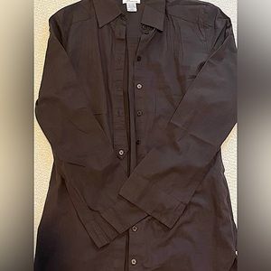 Large Brown Button Up